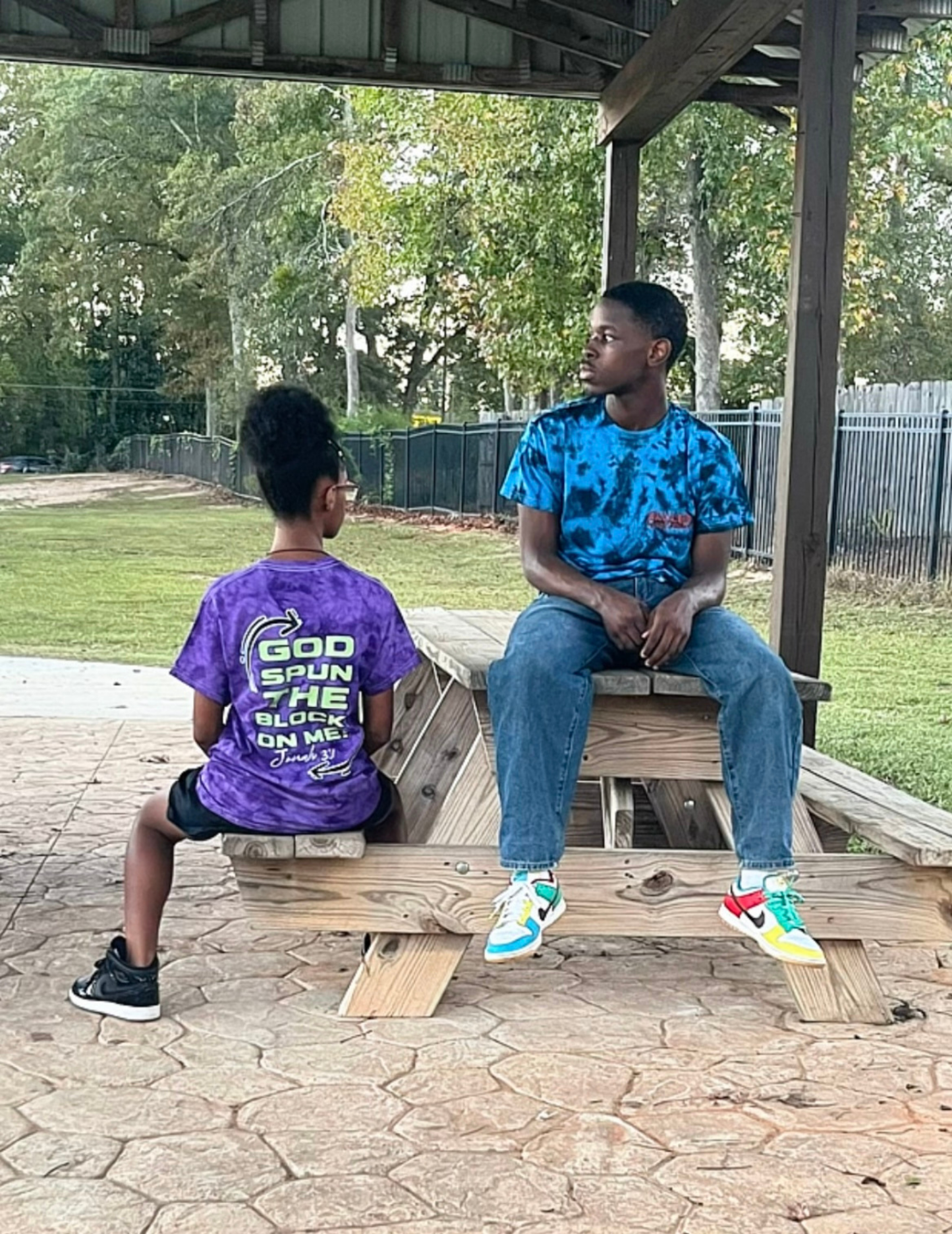 "God Spun The Block" Unisex Tee- Purple|LimeGreen