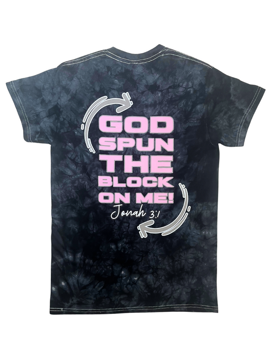 "God Spun The Block" Unisex Tee- Black|Pink