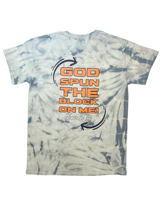 "God Spun The Block" Unisex Tee- Gray|Orange