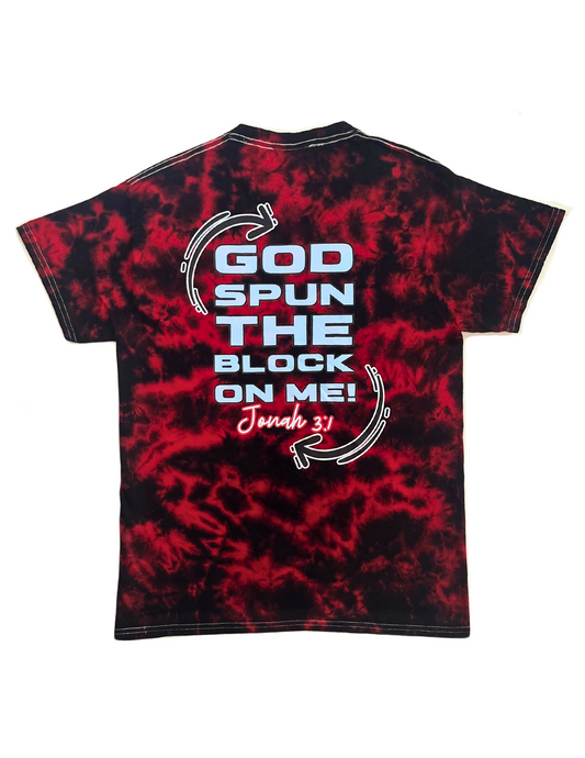 "God Spun The Block" Unisex Tee- Red|LightBlue