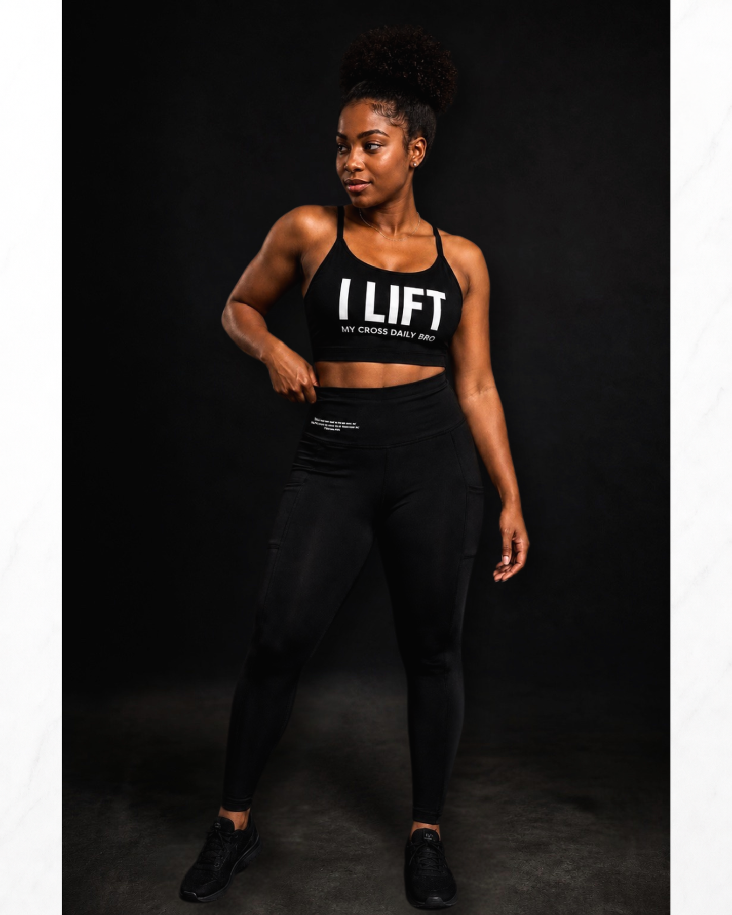 "I Lift My Cross Daily" Sports Bra