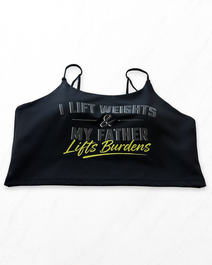 “Lifts Burdens” Sports Bra