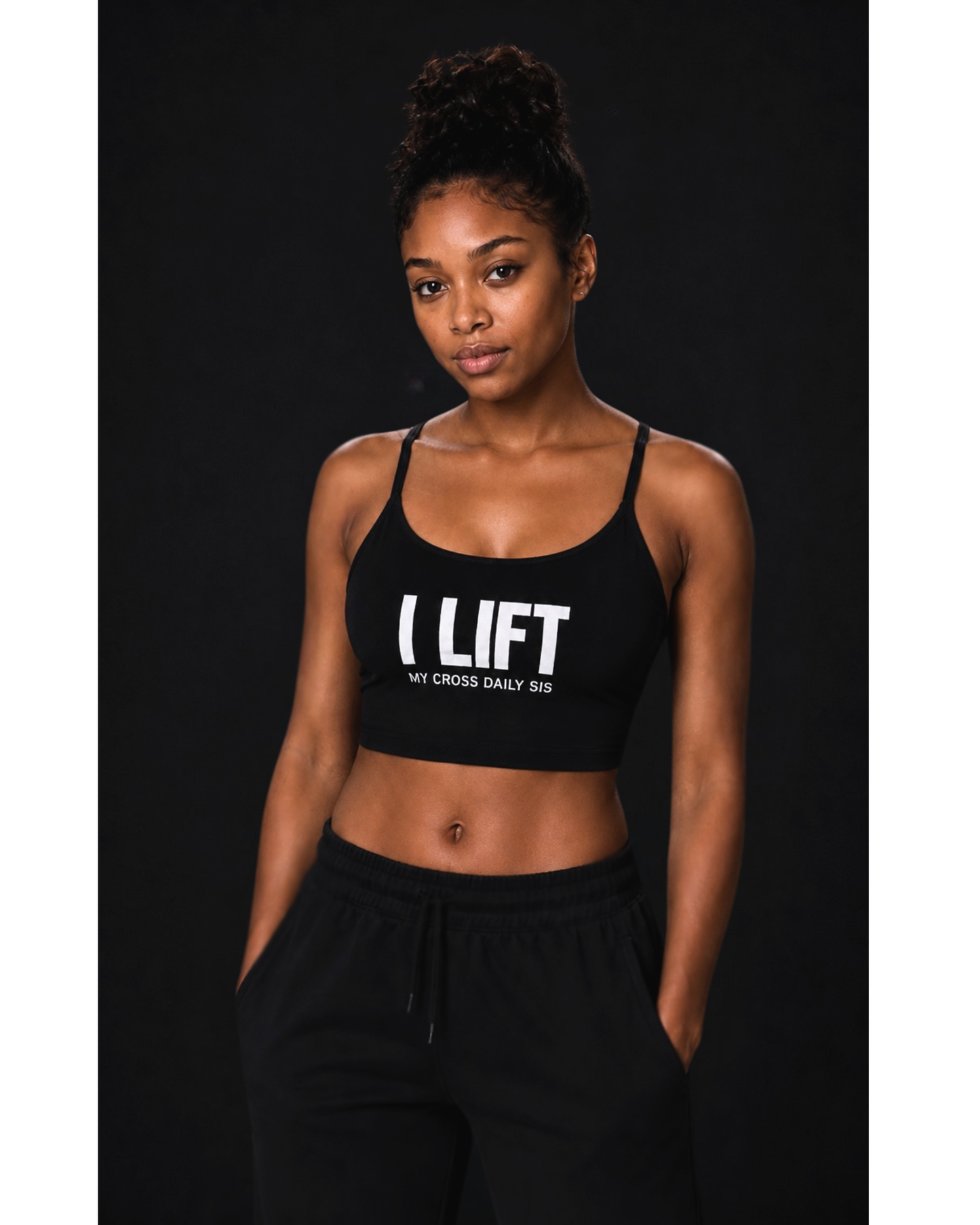 "I Lift My Cross Daily" Sports Bra