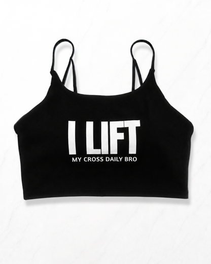 "I Lift My Cross Daily" Sports Bra
