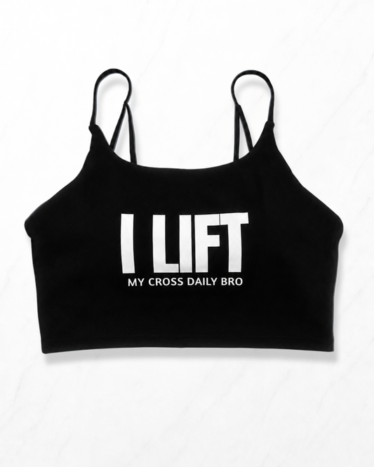 "I Lift My Cross Daily" Sports Bra